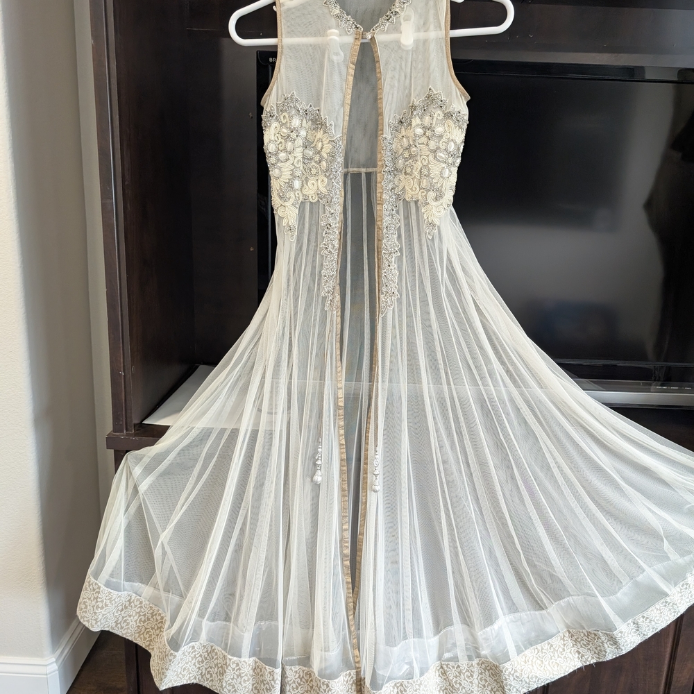 Elegant Cream Embroidered Dress